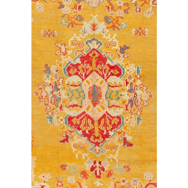 Antique Zabihi Collection Stunning Sunny Yellow Turkish Ghiordes Rug - 9'10" x 13'10" For Sale In New York - Image 6 of 12