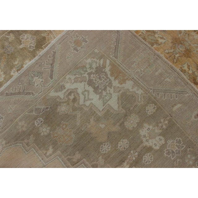 Keivan Woven Arts Turkish Oushak Taupe and Cream Colored Vintage Rug - 5′1″ × 7′10″ For Sale - Image 12 of 13