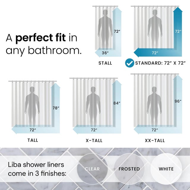 American LiBa Bathroom Shower Curtain Waterproof 72"w X 72"l (Pack of 1), 1a. 8g-Clear For Sale - Image 3 of 5