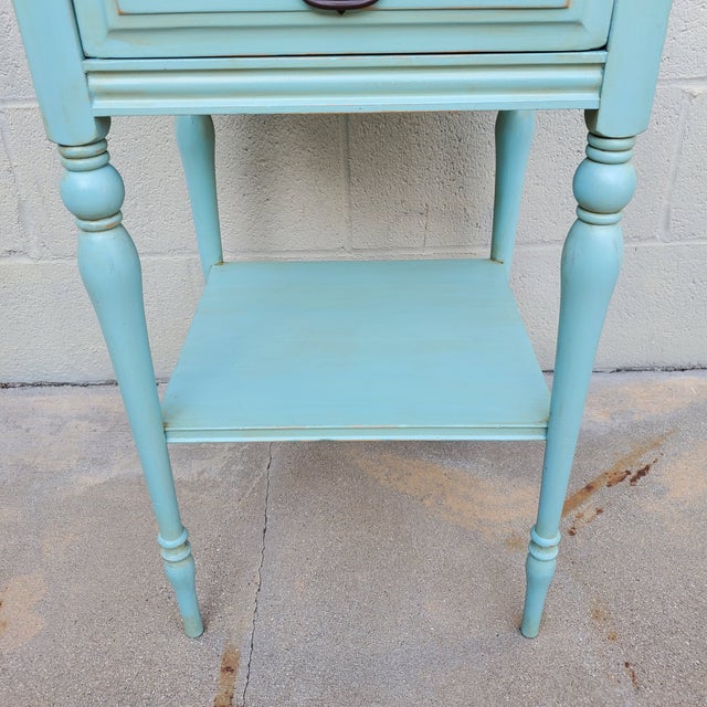 1950s Vintage Nightstand Painted Pale Blue For Sale In Los Angeles - Image 6 of 12