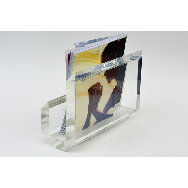 Vintage Karl Springer Lucite Magazine or Book Stand, 1980's For Sale - Image 11 of 13