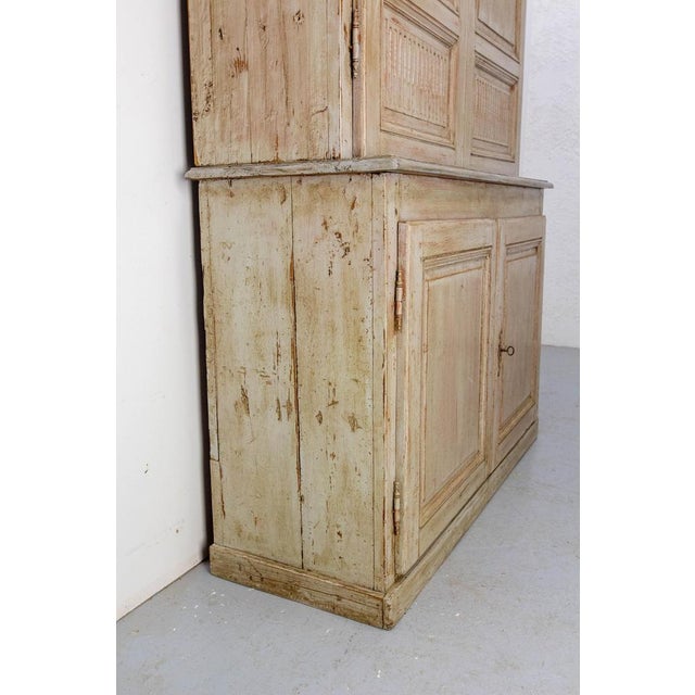 French Louis XVI Style Pine Deux-Corps Buffet, Mid 19th Century For Sale - Image 3 of 18