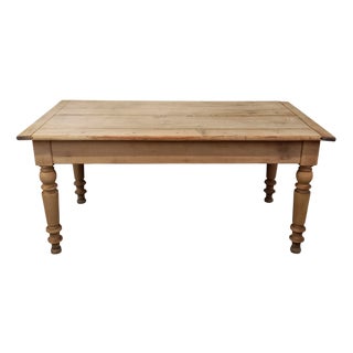 Cherry Farmhouse Table with 2 Drawers For Sale