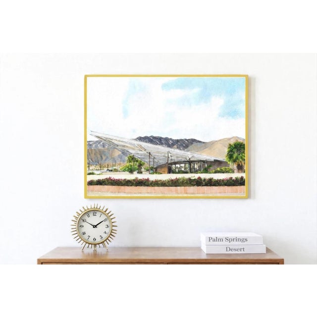 Welcome center of Palm springs, California watercolor Giclee print framed Give a stunning refresh to your wall decor with...