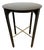 Walnut Wood + Brass Side Table, 30 Inch Round For Sale