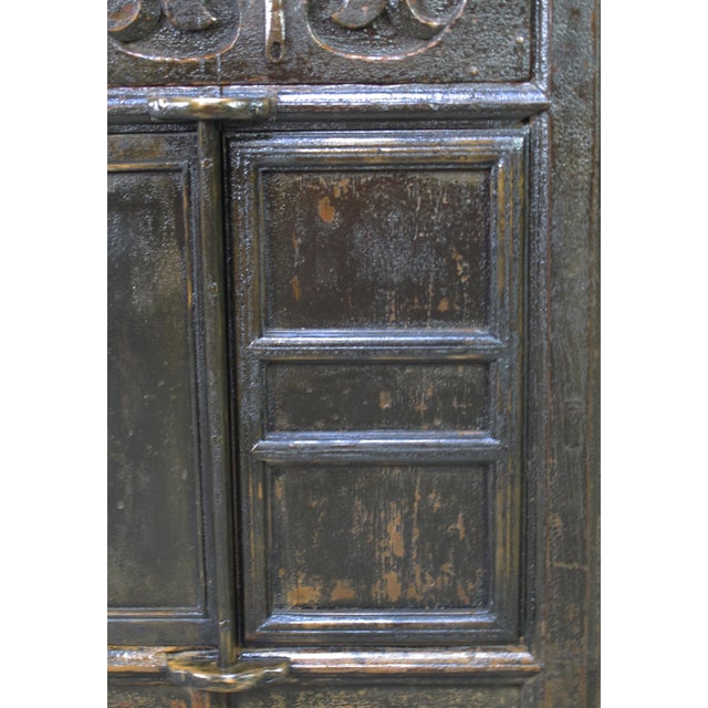 Dual-Drawer Coffer Cabinet With Carved Sides For Sale In Greensboro - Image 6 of 12