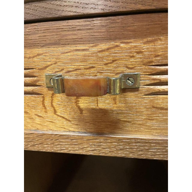 Antique French Oak & Marble Nightstand For Sale - Image 3 of 6