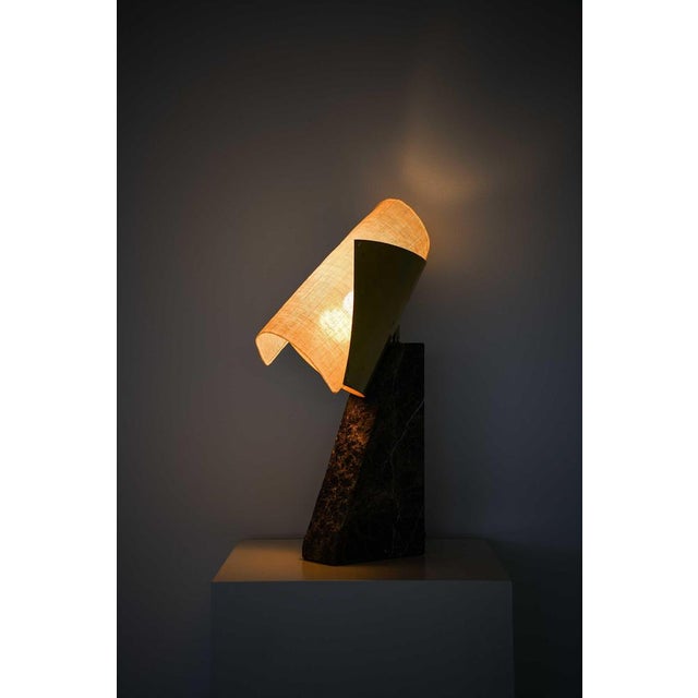 Lorian Table Lamp in Brass, Fabric and Marble by Erik Bratsberg, 2021 For Sale - Image 9 of 12