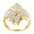 10K Yellow Gold Plated .925 Sterling Silver 1.0 Cttw Round & Baguette Diamond Knot Channel Statement Ring (I-J Color, I2-I3 Clarity) - Size 6 For Sale - Image 4 of 7