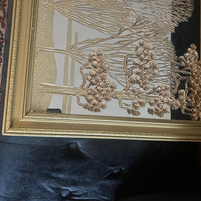 MCM Gold Painted Mirror With Gold Frame For Sale - Image 4 of 8