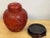 Post Qing Dynasty Cinnabar ginger jar & stand Exquisite high relief carved continuous landscape motif, complete with...