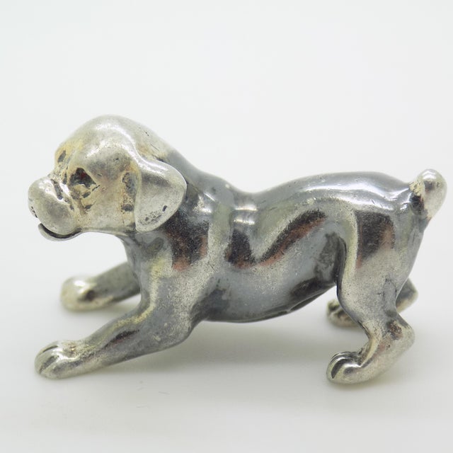Vintage Italian Playful Puppy Dog Figurine in Silver 800 by Sorini, Arezzo, 1980s For Sale - Image 6 of 14