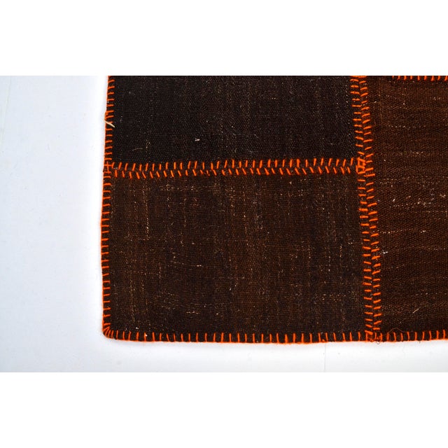 Black 1960s Turkish Handmade Goathiar Wool Kilim Rug For Sale - Image 8 of 10