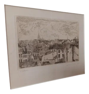 James Ensor, Les Toits a Ostende, 1908, Engraving
