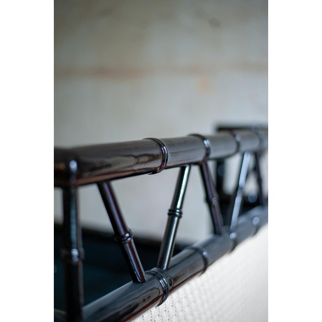 Wood Lacquered Wood Daybed with Bamboo Effect, 1970s For Sale - Image 7 of 11