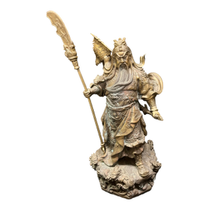Antique Chinese Gilt Bronze Guan Yu General Statue