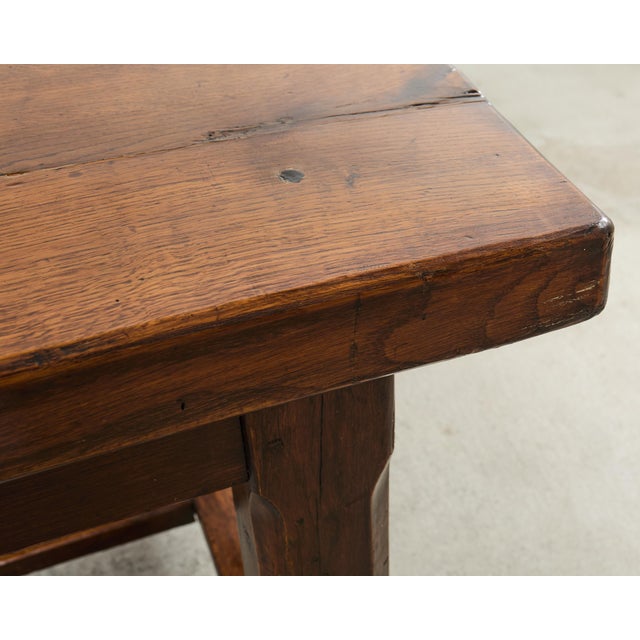 19th Century Country French Oak Farmhouse Trestle Table 9.5 Ft For Sale - Image 16 of 18
