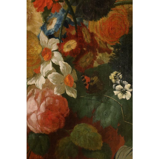 Rococo Cerchia Di Jan Van Huysum, Still Life Flowers, 1750, Oil on Canvas For Sale - Image 3 of 16