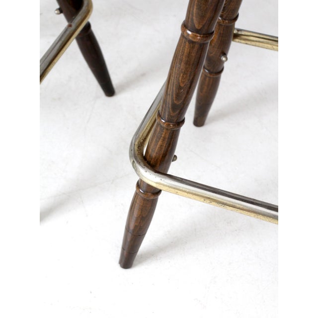 Vintage Pub Style Bar Stools Set of 4 For Sale - Image 12 of 15