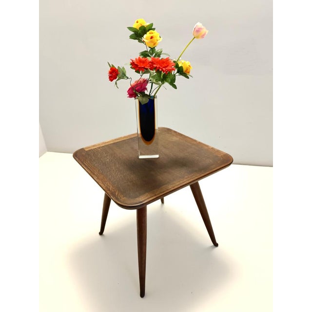 Made in Italy, 1940s. This is a high-quality solid durmast oak coffee table. The top is slightly concave and has a finish...