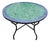 40" Handcrafted Turqoise and Blue Moroccan Mosaic Table For Sale