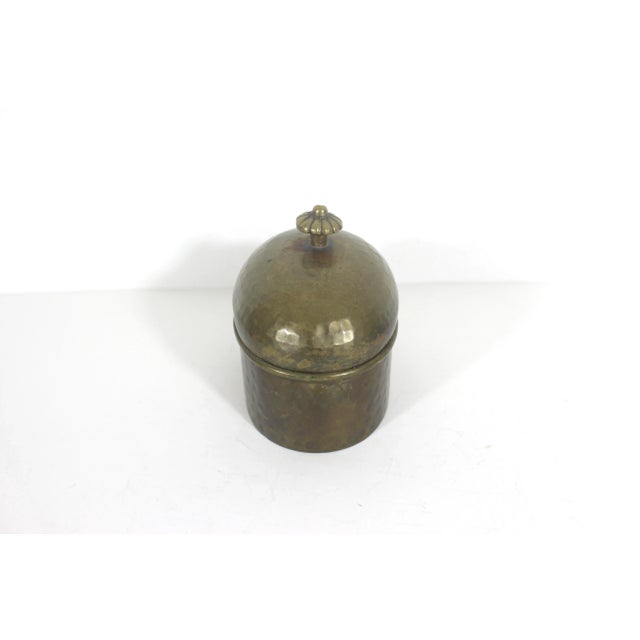 Vintage Hammered Brass Box With Lid For Sale - Image 6 of 9