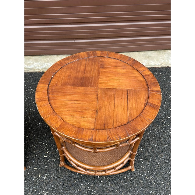 Ornamental & Decorative Materials 1990s British Colonial Style Oversized End Tables or Center Table- A Pair For Sale - Image 7 of 12