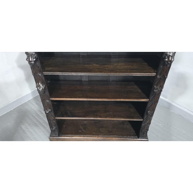 Adjustable Oak Open Library Bookcase, 1880s For Sale - Image 9 of 10
