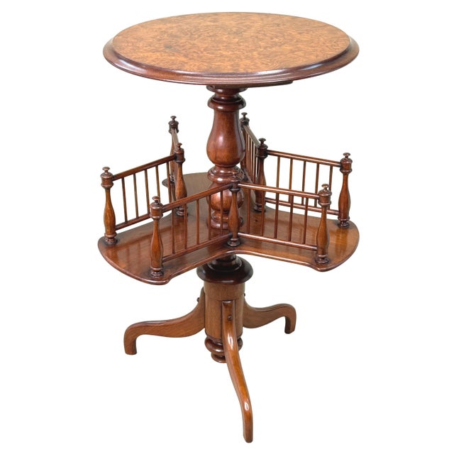 Late 19th Century Antique Circular Occasional Book Table in Burr Walnut, 1870 For Sale - Image 5 of 13