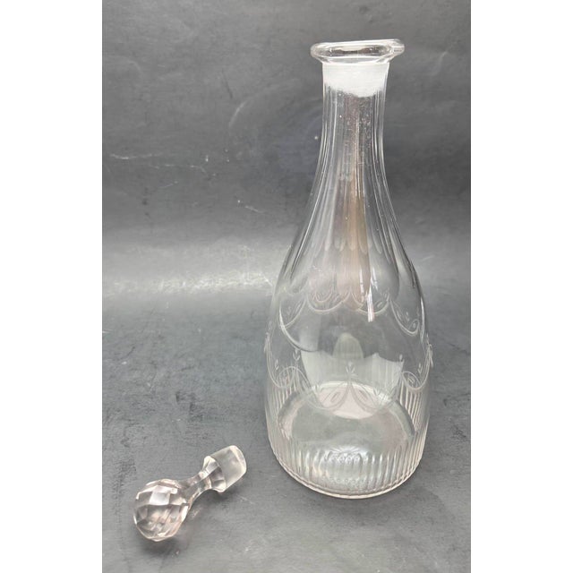 Crystal Arte Antique Etched Crystal Decanter With Stopper For Sale - Image 4 of 12