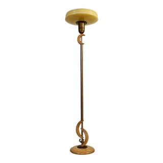 1940s Art Deco Torchiere Sculptural Floor Lamp For Sale