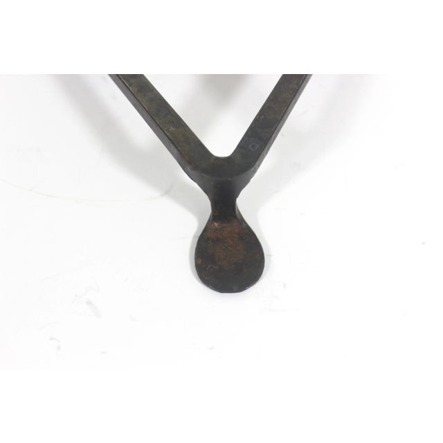 French Country Vintage Wrought Iron Heart Shaped Trivet, Kettle Stand For Sale - Image 3 of 8
