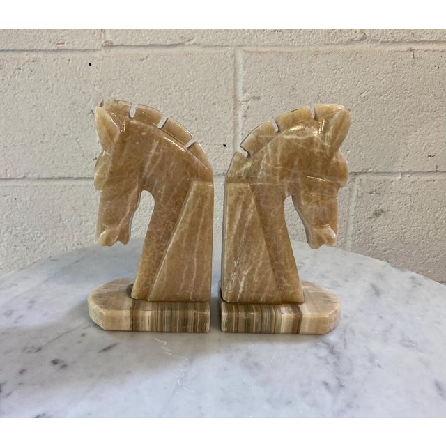 Pair of Vintage Mid Century Stone Horse Head Bookends For Sale In New York - Image 6 of 6
