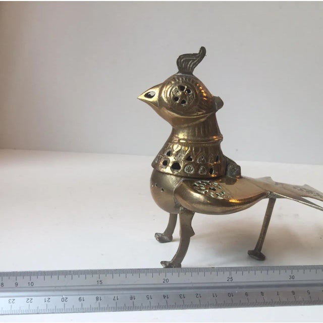 Metal Vintage Brass Chicken Incense Burner, 1960s For Sale - Image 7 of 8