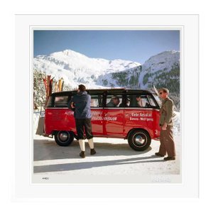 Toni Frissell 'Ski Bus' Archival Pigment Print Framed in White