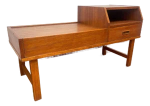 The Gossip Table/Telephone Bench a Danish Vintage 1970s Mid-Century Modern