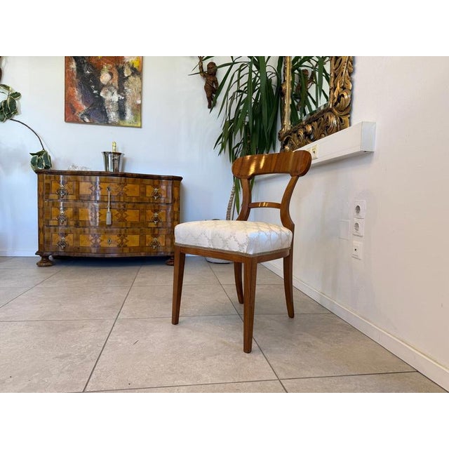 Original Biedermeier armchair, shovel-style chair. Dimensions: Height x Width x Depth 91 x 46 x 43 cm x Seat height 47 cm....
