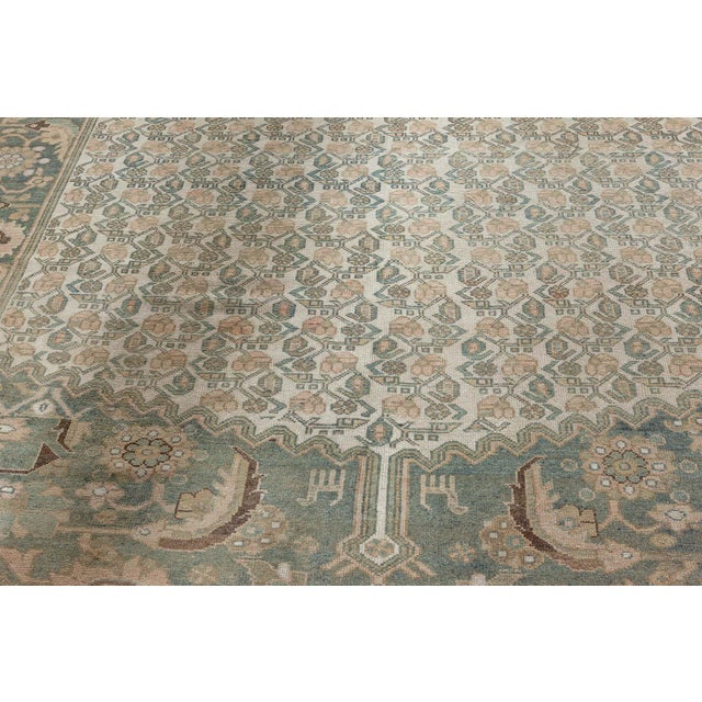 Aqua Persian Malayer Rug For Sale - Image 8 of 8