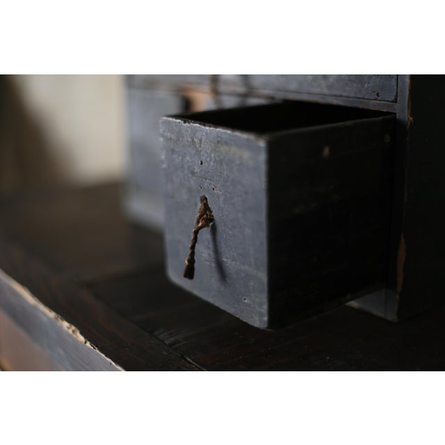 Wood Japanese Antique Bk Small Drawer Primitive For Sale - Image 7 of 11