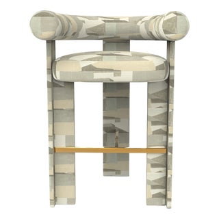 Modern Cassette Bar Chair in Alabaster Fabric by Alter Ego For Sale