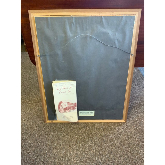 Contemporary painting on a porcelain panel, subject is abstract but could be fish in a pond. Framed panel. Artwork is on...