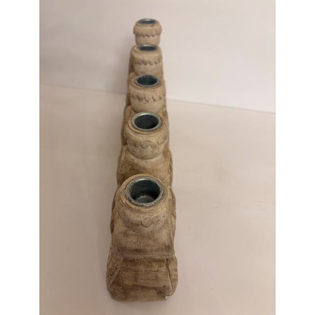 1940s 1940s Rococo Style Five Arm Wooden Candelabra For Sale - Image 5 of 7