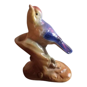1960s Royal Copley Porcelain Bird Figurine Bud Vase