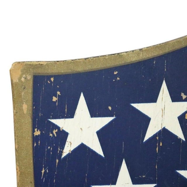 Red Vintage Americana Wooden Shield Frame & 1904 Philadelphia Press Geo Washington For Sale - Image 8 of 12