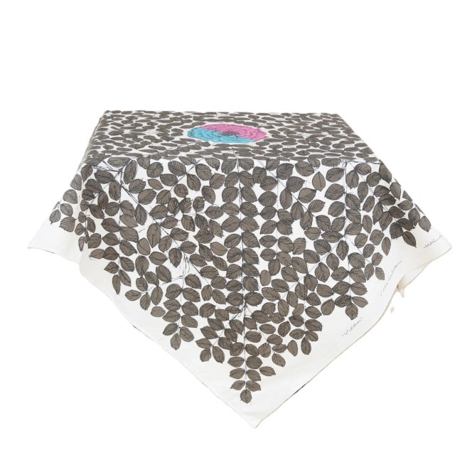 1958 Mid-Century Scandinavian Textile by Renowned Swedish Designer Viola Gråsten, Tapestry Tablecloth For Sale - Image 4 of 17