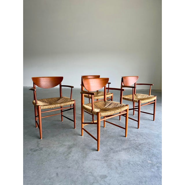 1950s 1950s Mid Century Danish Teak Dining Set Peter Hvidt and Orla Molgaard Nielsen for Soborg Mobelfabrik Attrb For Sale - Image 5 of 11