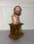 Bust of Jesus with glass eyes on a wooden base, height 25 cm, width 11 cm, depth 8 cm