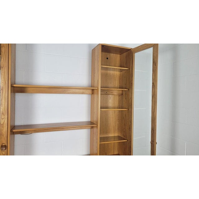 Tall Windsor Glazed Display Cabinet attributed to Lucian Ercolani for Ercol, 1990s For Sale - Image 13 of 17
