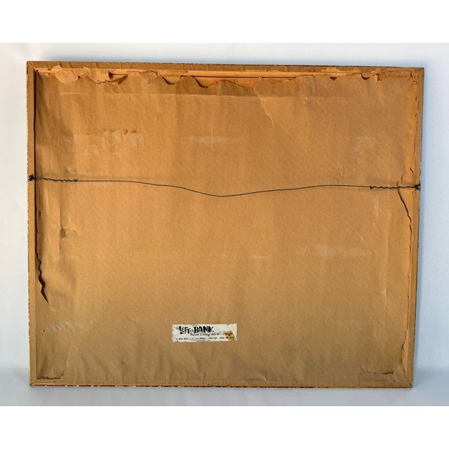 Original Mid Century Harbor Scene Oil Painting in Original Gilt Wood Frame For Sale - Image 4 of 5