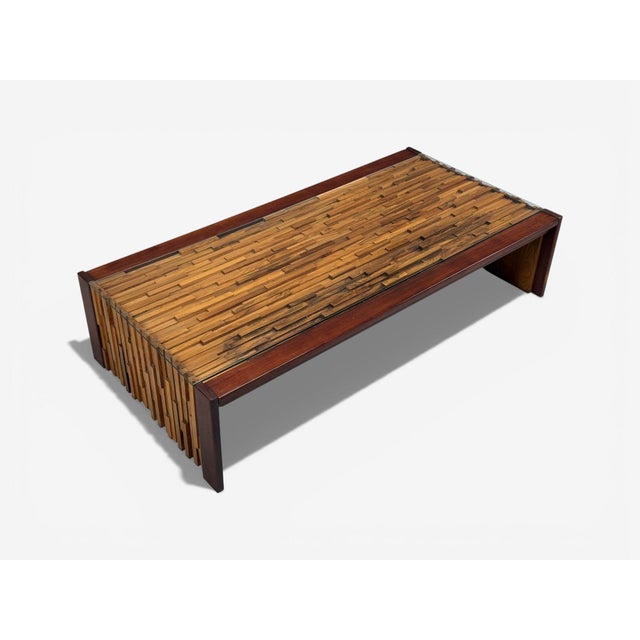 Percival Lafer, Coffee Table, Rosewood, Mixed Wood, Glass, Brazil, 1970s For Sale - Image 4 of 10